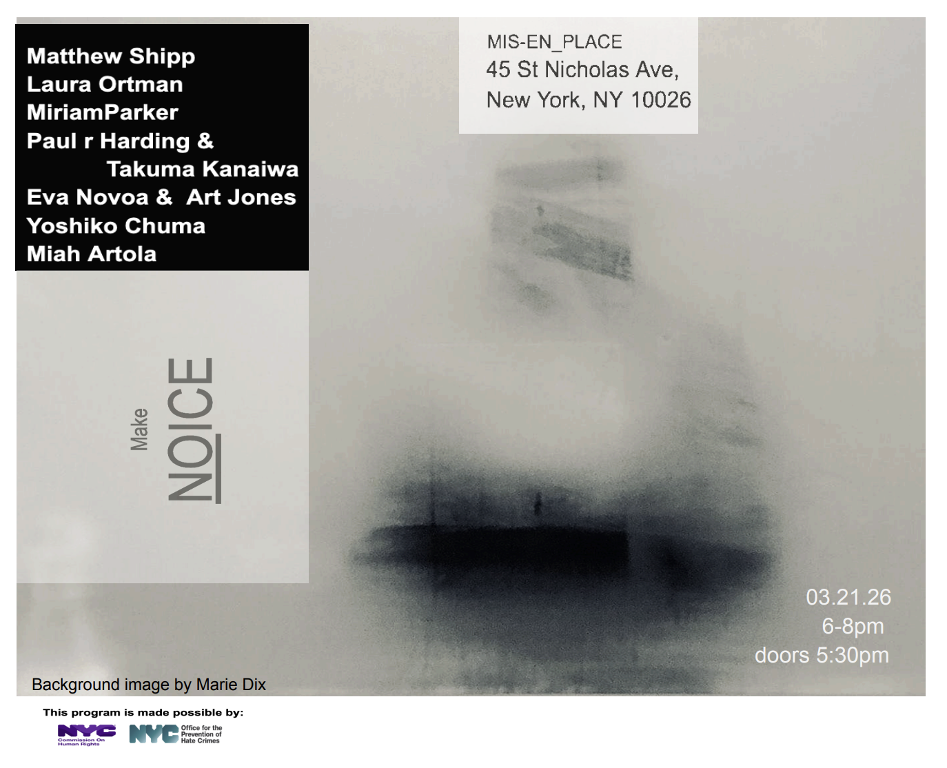 March 21, 2026, 6PM | Mixed Poetics: NOICE