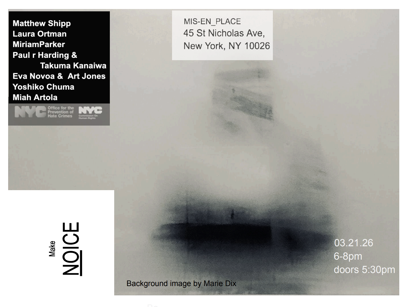 March 21, 2026, 6PM | Mixed Poetics: NOICE