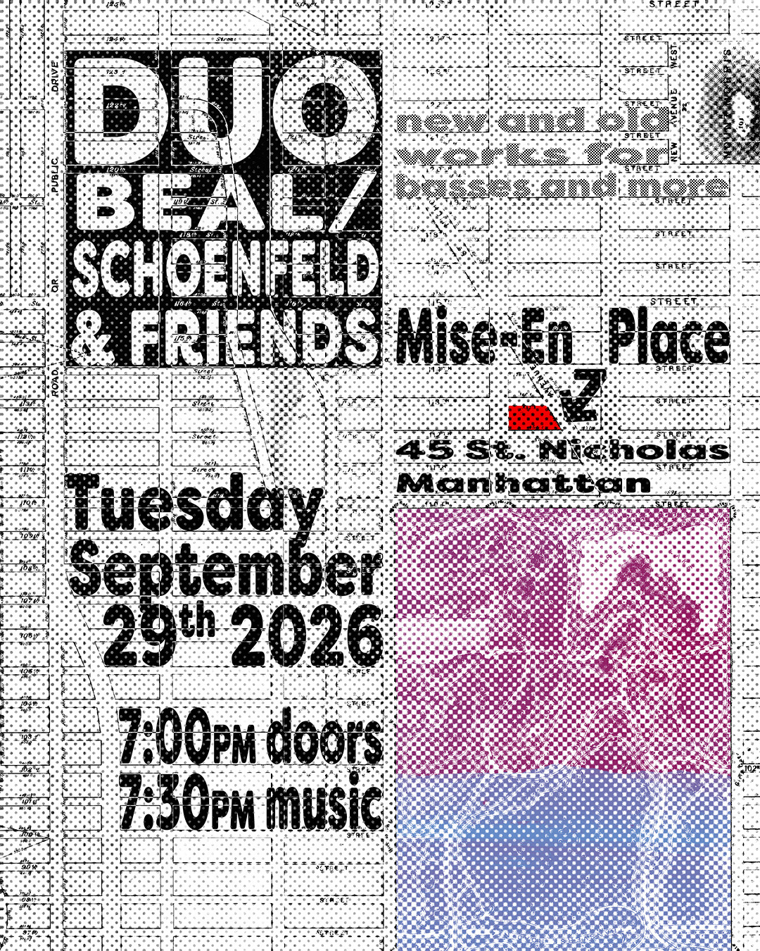 Tuesday, September 29, 2026, 7:30 PM, DUO BEAL/SCHOENFELD & FRIENDS